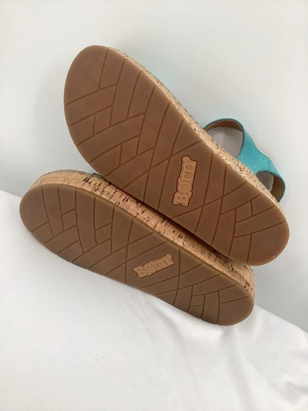 Born Sari Turquoise Cork Platform Sandals